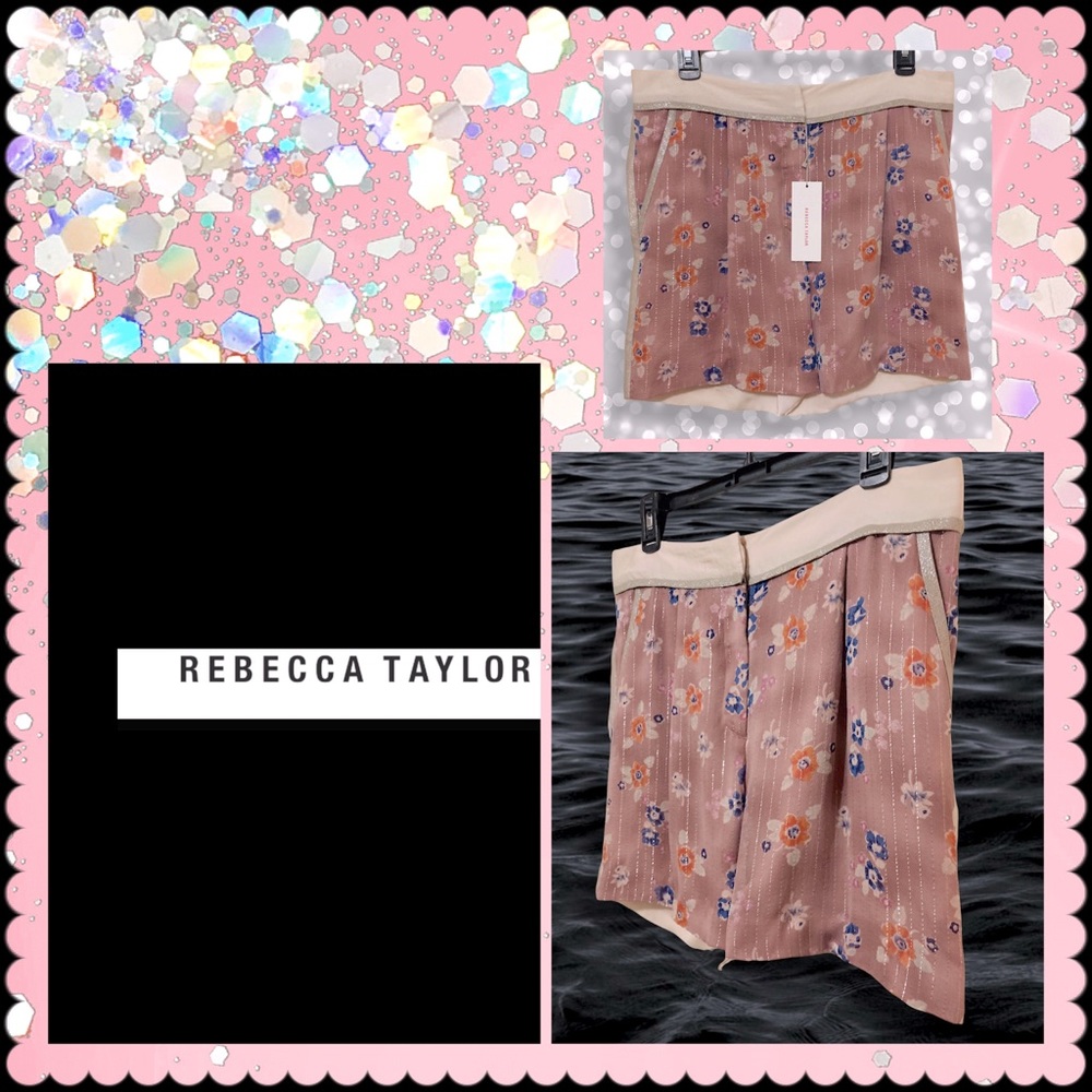 B-1-G-2 FREE!🦋 REBECCA TAYLOR 100%Silk Shorts / 8